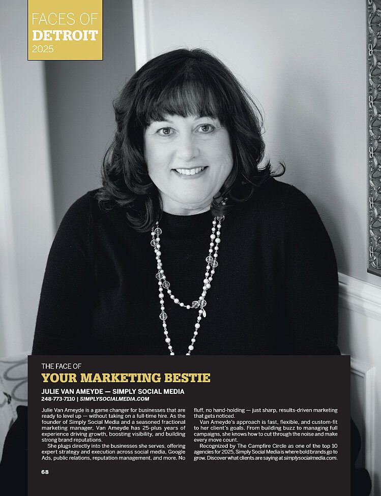 Julie Van Ameyde featured on DBusiness Magazine's Faces of Detroit 2025